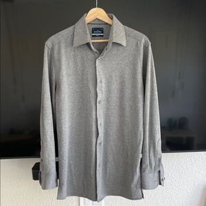 John Blair Men's Classic Gray Button Down Shirt